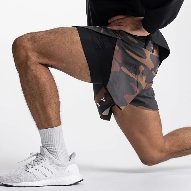 ASRV Mens Gym 2 in 1 Jogger Sport Short Pants Man Quick Dry Running Workout Basketball Shorts Male Gym Fitness Sweatpant Bottoms