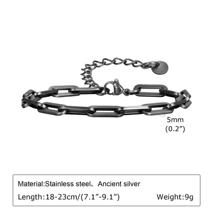 Vintage Chain Bracelets for Men Boys,Byzantine Stainless Steel Braided Link Wristband,Retro Jewelry Birthday Father Gifts