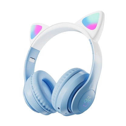 Wireless Cat Ear Headphones – Kids Gaming Headset With Microphone & RGB Lights