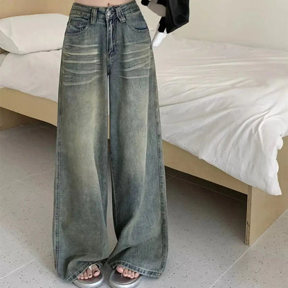 Y2K Loose Straight Leg Jeans Women Trousers Baggy Wide Fit Casual High Waist Retro Washed Vintage Style Women's jeans Jeans