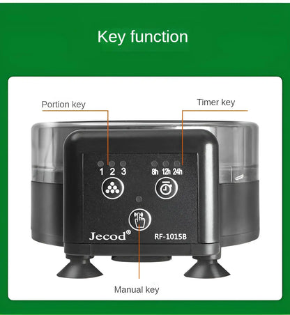 Automatic Fish Feeder｜Dual Moisture-Proof Bins｜100ml Capacity｜Precise Timing｜Anti-Jam Multi-Feed Compatible｜Easy to Clean