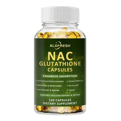 Premium NAC + Glutathione Complex Detox & Antioxidant Boost with Vitamin C | Liver Support, Immune System Health Supplement