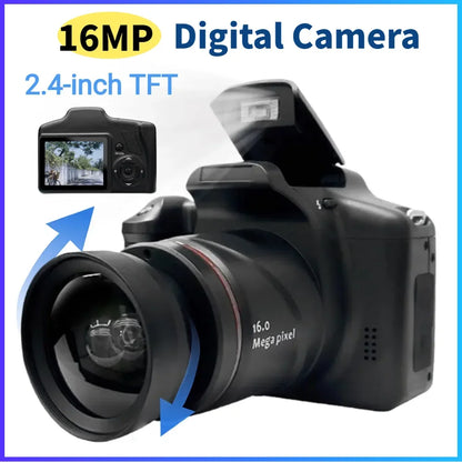 16MP Digital Camera - Vlogging Camera with 2.4 Inch LCD, 16X Digital Zoom & Face Recognition