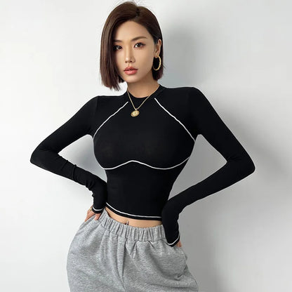 Women Yoga Shirt - Breathable Long Sleeve Blouse | Fitness Crop Top Workout Sportswear