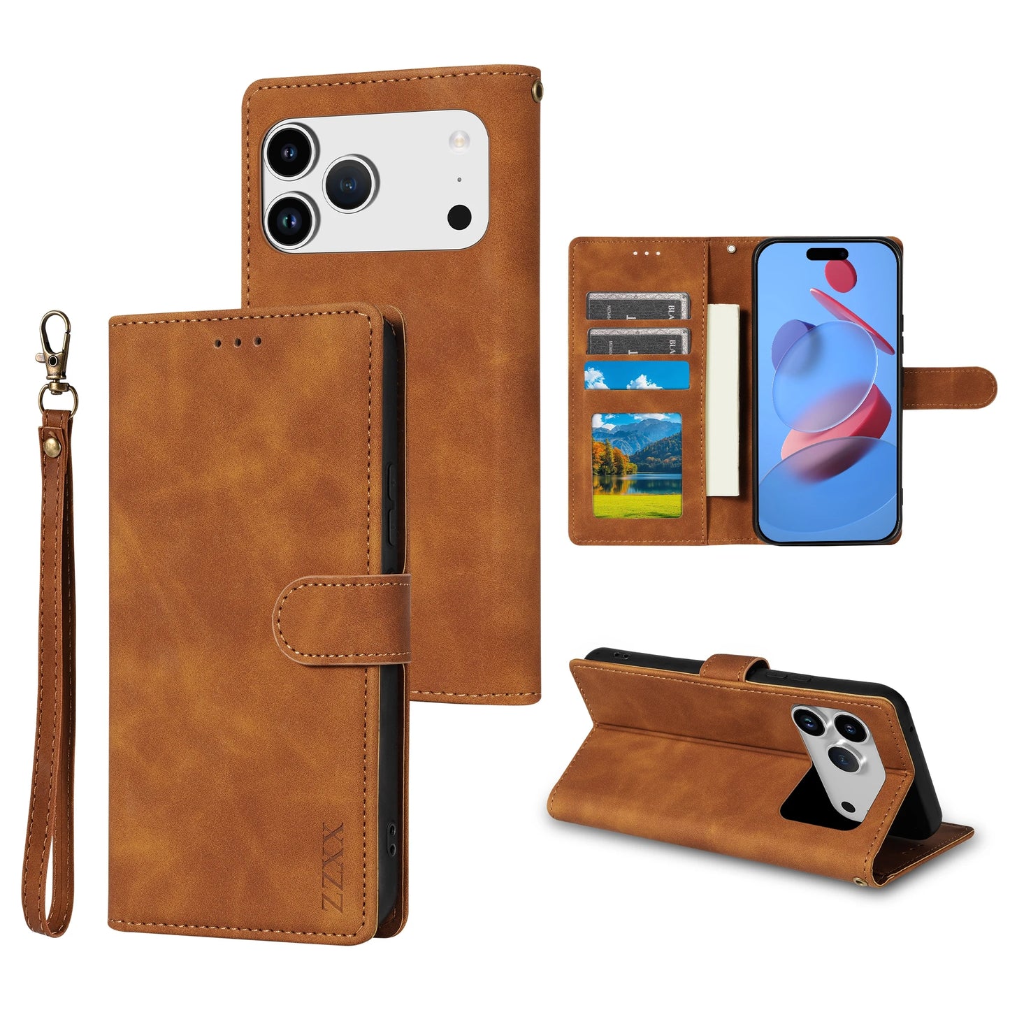 Wallet Skin-friendly With Card Slot Bracket Magnetic Flip Case For Apple iPhone Air 17 Pro Max 16e 15 Plus 14 13 12 11 XR Cover