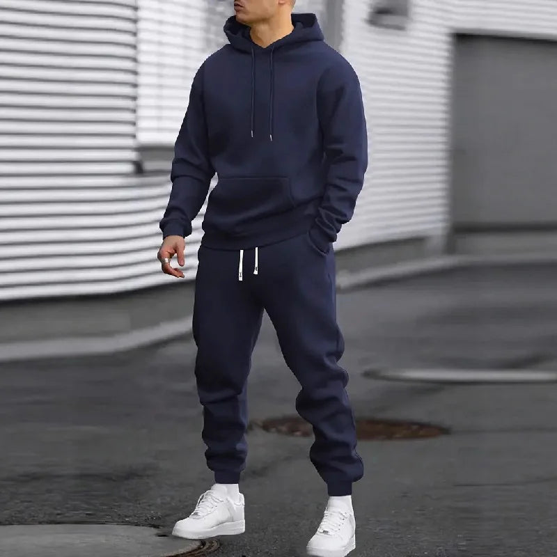2026 popular two-piece men's sportswear jogging suit sportswear hooded sweatshirt zipper sweatshirt autumn and winter clothing