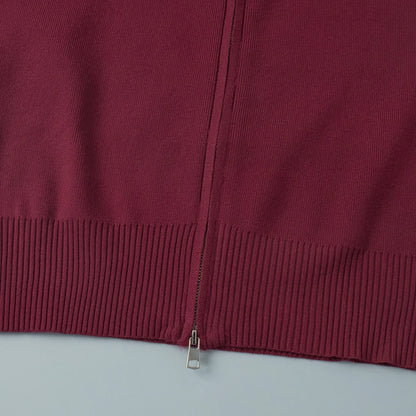 2025 New Trendy Autumn Winter Zip Up Knit Pants Set Women's Trendy Slim Fit Cardigan Pants Chic Commuting Sweater Outfit