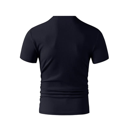 Men's V-Neck T-Shirt - Casual Summer Breathable Short Sleeve Tee, Lightweight Top