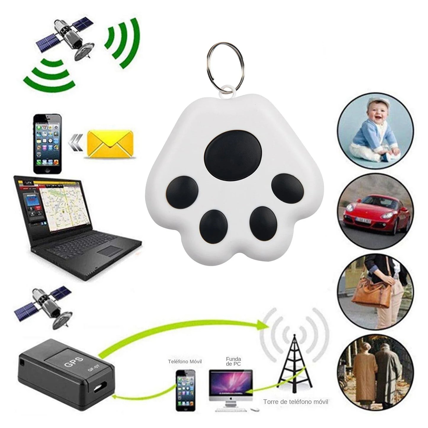 Mini GPS Locator Anti-Lost Device Alarm Wallet Keychain Smart Tag Bluetooth Tracer Keychain Pet Child Luggage Tracker Key Finder