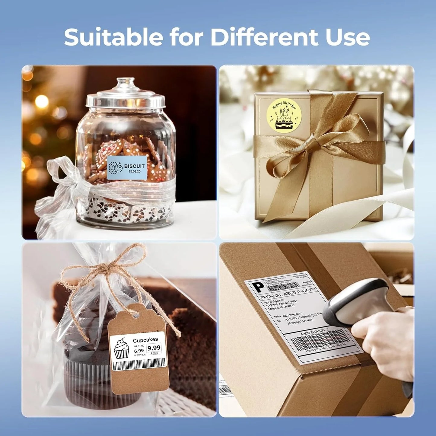 Marklife Thermal Printer D100 Portable Bluetooth Small Shipping Wireless 4X6inch Label Printer Support Android Mac iOS Windows