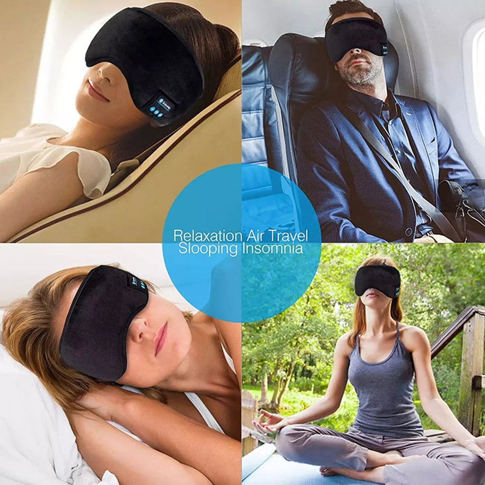 1pc Bluetooth Earphones Sports Sleeping Headband Elastic Wireless Headphones Music Eye Mask Wireless Bluetooth Headset Headband