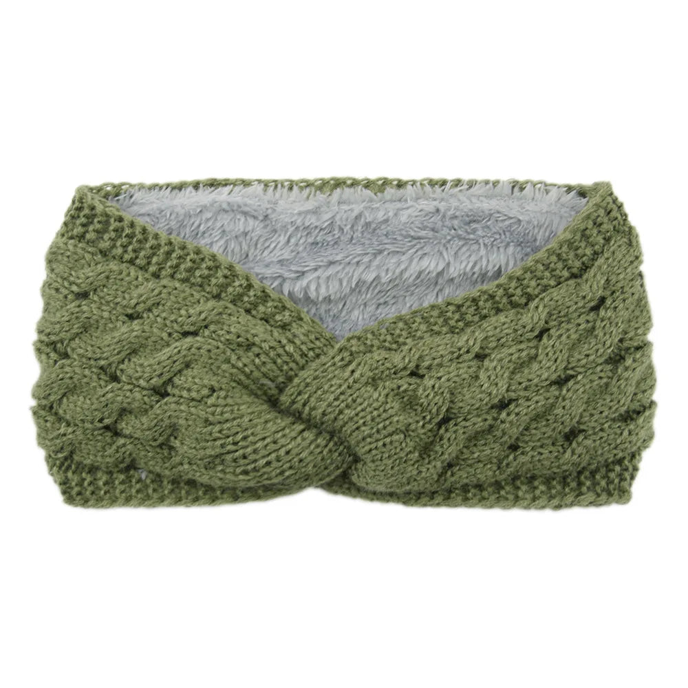Wool Knitting Headband - Plush Thick Thermal Ear Warmer | Insulated Winter Sports Band