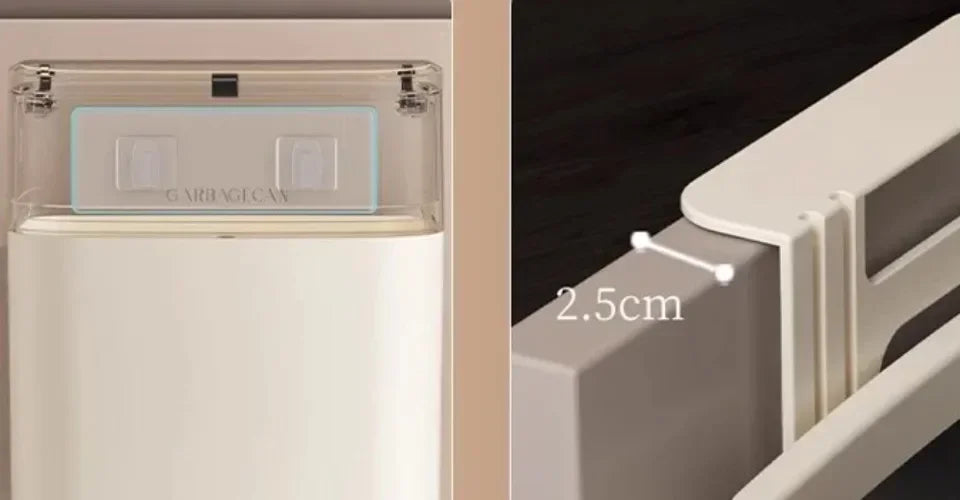 Hanging Trash Can - Stylish Kitchen  Bathroom Waste Bin with Flip Cover