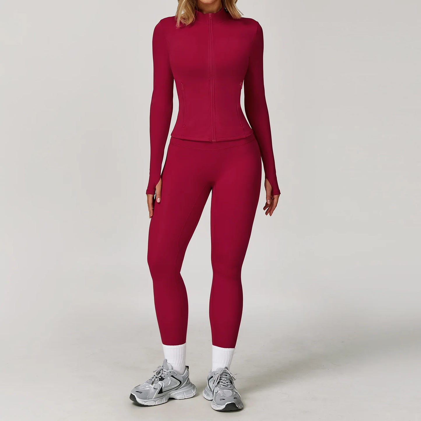 Women Yoga Sports Set - Running Fitness Outfit with Super Elastic, Breathable Gym Tracksuit