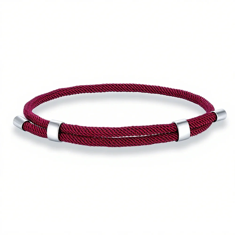 MKENDN Simple Style Men Women Bracelet 3mm Durable Marine Rope With Polished Steel Closure Jewelry Summer Beach Gifts