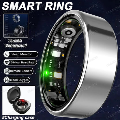 Ola Esporte Smart Ring Blood Pressure Heart Rate Monitoring Smartring IP68&5ATM Waterproof Multi-sport Mode Smartring Man Women