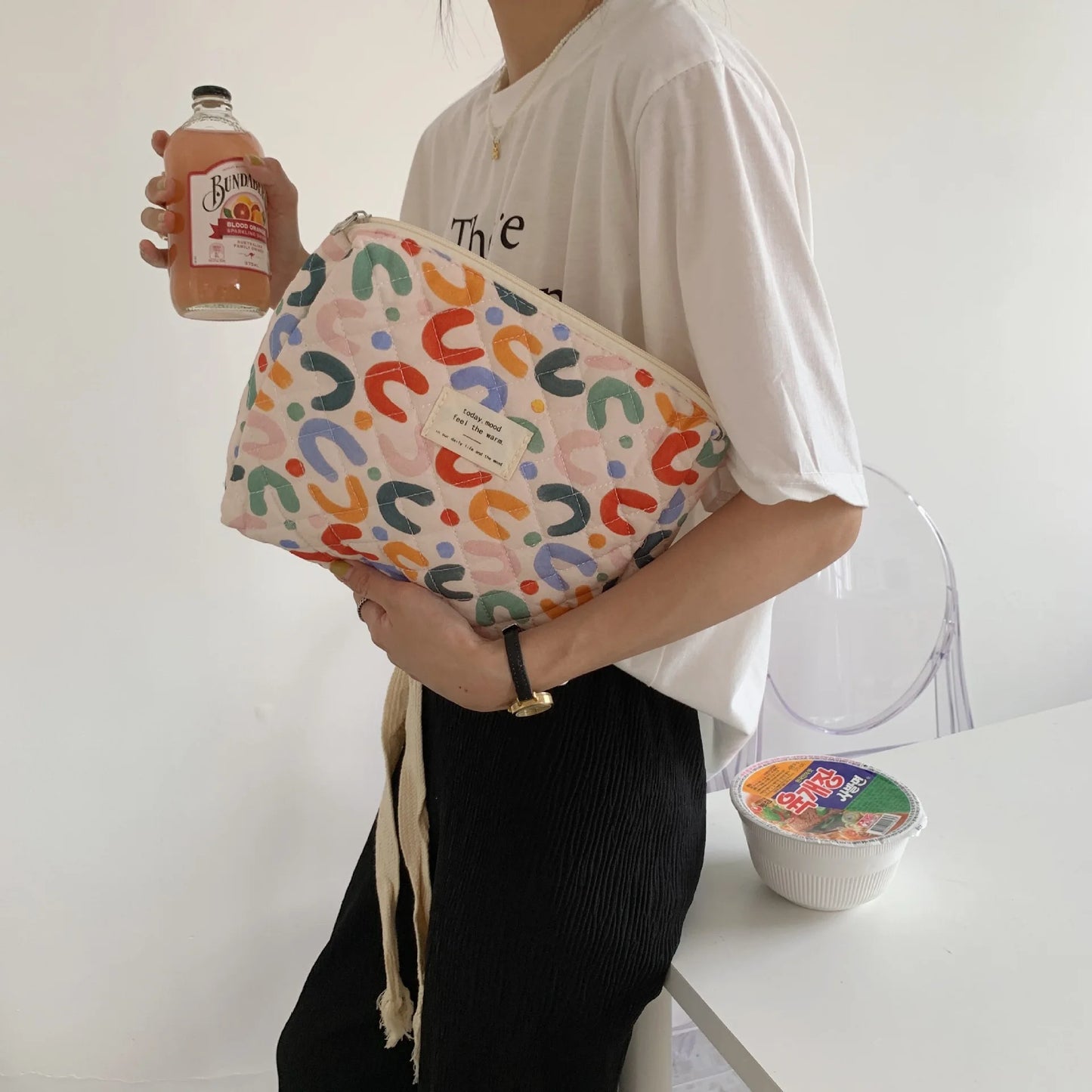 Baby Diaper Bag Cartoon Print Nappy Bag Zipper Handbag Carry Pack Travel Outdoor Diaper Storage Bag Multi Functional Storage Bag