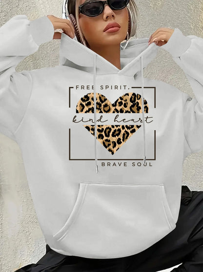 Women's Autumn and Winter Loose Casual Comfortable Letter Printed Thick Long-Sleeved Round Neck Hoodie Pullover