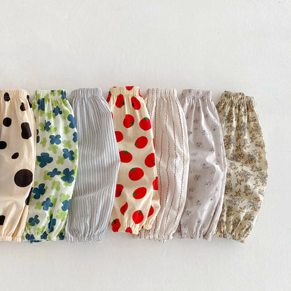 Casual Loose Trousers Full Print Pants Outer Wear New Design Pants Boys And Girls Lovely Versatile Trousers  Summer Clothes