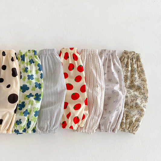 Casual Loose Trousers Full Print Pants Outer Wear New Design Pants Boys And Girls Lovely Versatile Trousers  Summer Clothes