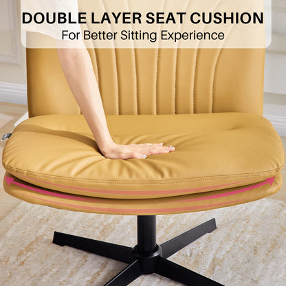 Adjustable Office Chair - Swivel Desk Chair with Double Cushion & Lumbar Support