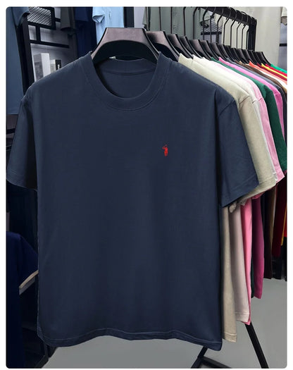 100% cotton men's short sleeve T-shirt fashion brand Paul Pony embroidery summer new high-end comfortable casual round neck top