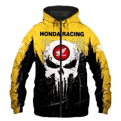 2026 New Fashionable Honda Logo Spring and Autumn Coat 3D Printed Trendy Casual Street Men's Loose Zipper Hoodie Fashion Hoodie