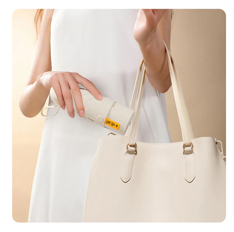 Compact Travel Mini Umbrella Uv Protection Capsule Umbrella 5 Fold Ultra Lightweight Sunshade Umbrellas Protable Manual