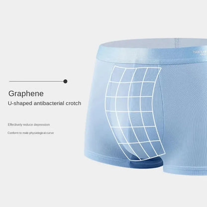 Mens Ice Silk Boxer Shorts - Breathable Cool Underwear Sexy Thin Lingerie Sizes L-6XL 4pcs Set