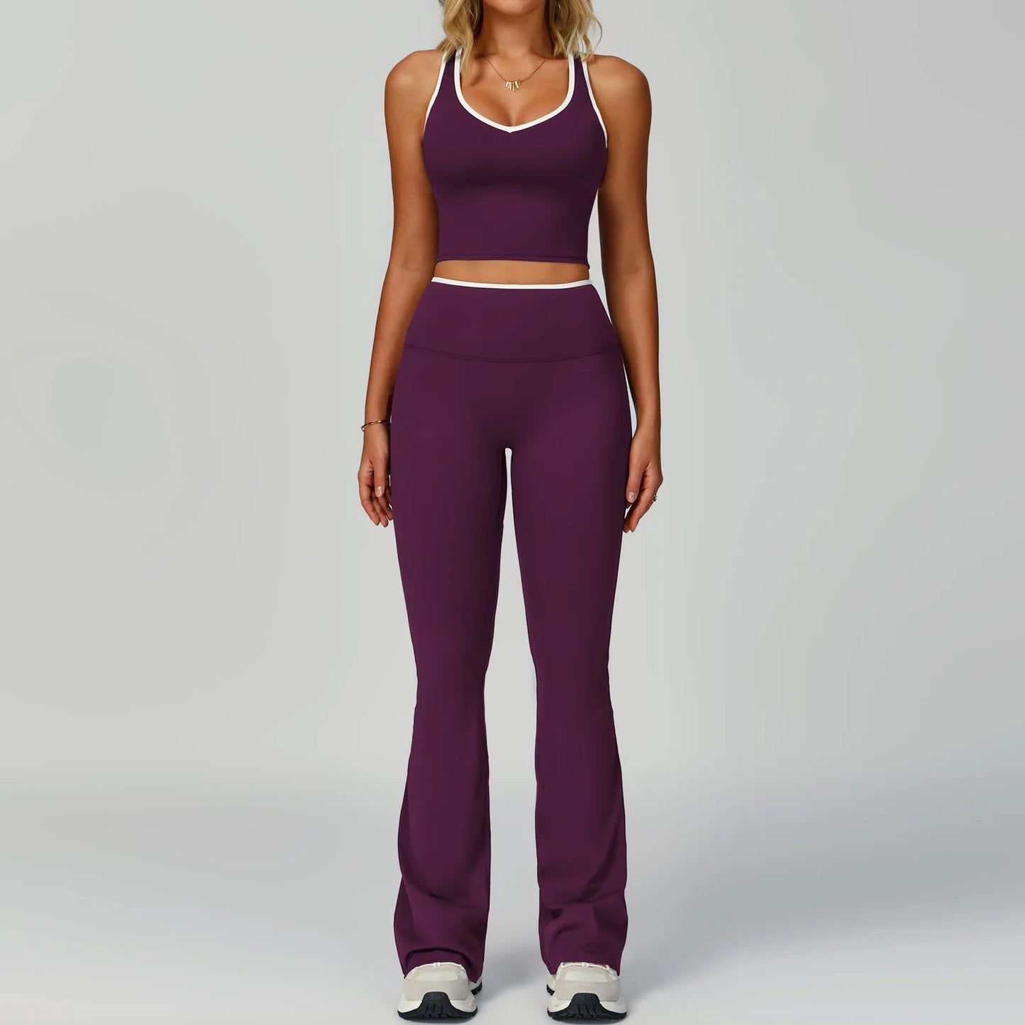 Gym Tracksuit Yoga Set 2 Pieces Workout Outfits Fitness Sportswear High Waist Leggings Sports Bra Athletic Wear Women Clothes