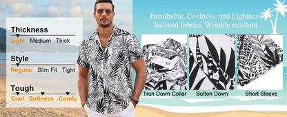 2024 Men's Gradient Striped Shirt Slim Breathable Fashion Short-sleeved High-quality Design Casual Button-down Shirts Male