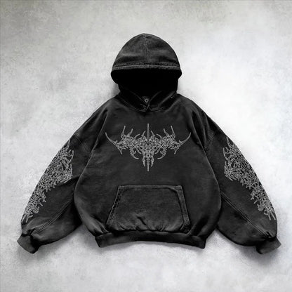 Y2K American Cloths Autumn New Mens 3D Graphic Printed Men Oversized Hoodie Fashion Streetwear Black Gothic Punk Hoodies For Man