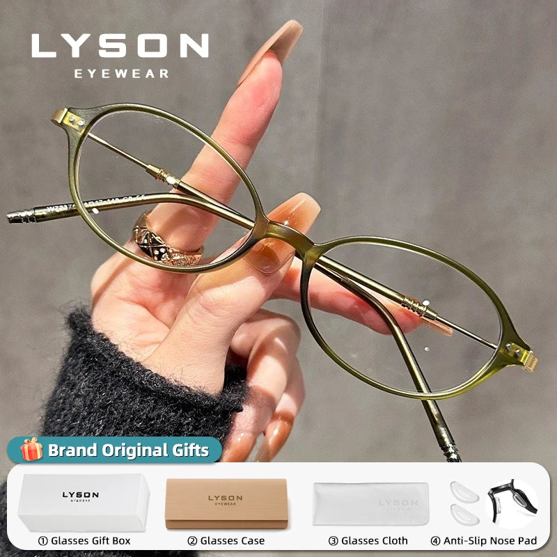 Oval Reading Glasses - Women's Classic Oval Frames, Anti Blue Light, Progressive Lenses