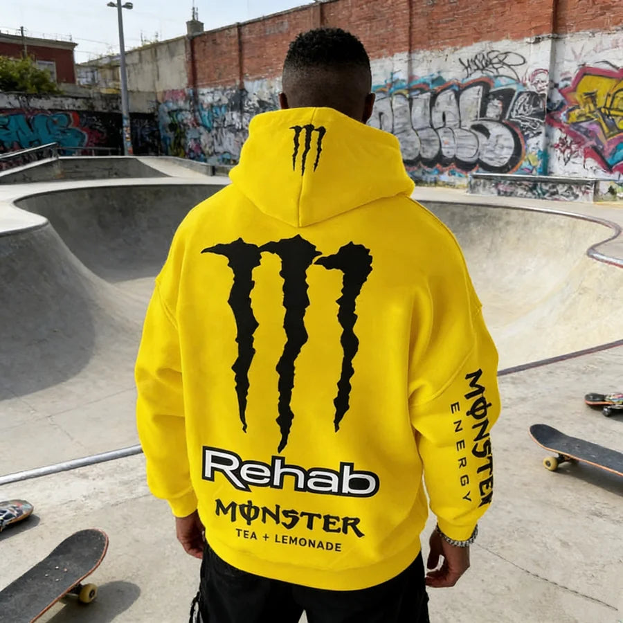 Monster Energy Hoodies – Charcoal Gray Streetwear Pullover For Men & Women