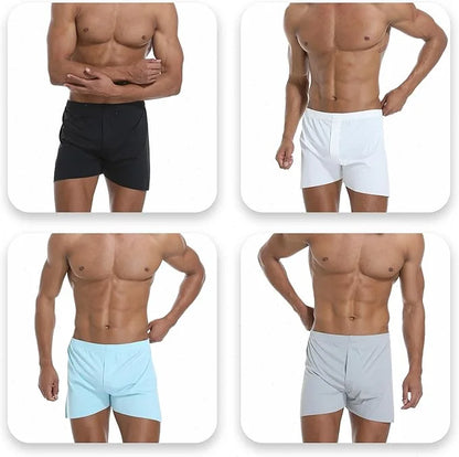 Men's Ice Silk Boxers Shorts Large Size Underwear Man Mid Waist Loose Arrow Pants Boy Home Pajamas Underpants Breathable Panties