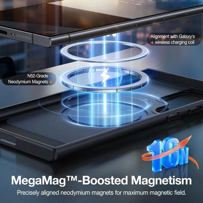 UYUXIO Magnetic Mobile Phone Case with Kickstand for Samsung Galaxy S26 S25 S24 S23 Ultra FE S22 Plus A16 A55 A56 Stand Cases