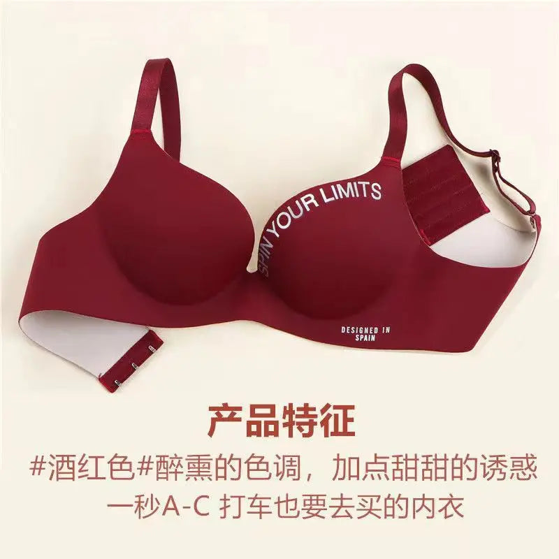 Seamless Push Up Bra - Women's One-Piece Wire Free Bra with Adjustable Straps