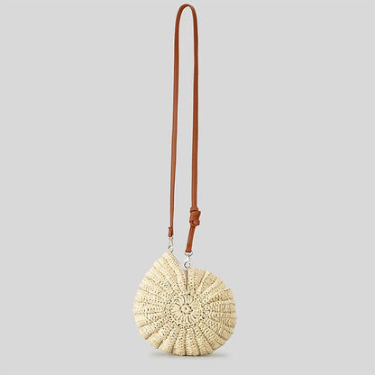 Handmade Seaside Messenger Bag - Womens Crossbody Bag with Conch Shell and Pearls