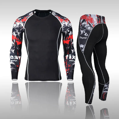 Men's Compression Gym Tights - Muscle Support Workout Pants | Quick Dry Sportswear Set