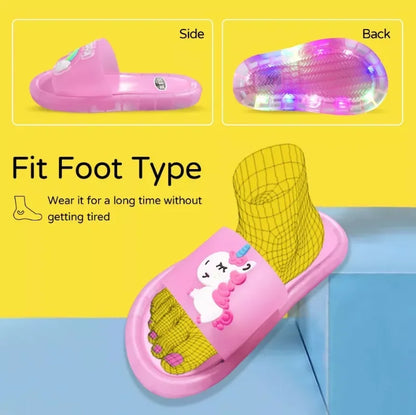 Kids Unicorn Slippers – Cute Cartoon Animal Light Up Shoes for Toddlers