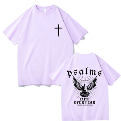 Faith Over Fear Dove T-Shirt - Casual Oversized Cotton Tee for Men  Women - ZOOMNSTORE