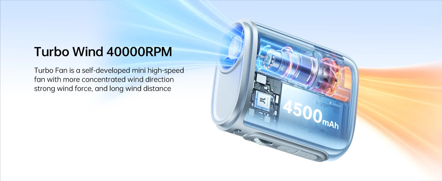 JISULIFE Portable Neck Fan 4500mAh Battery with 100 Wind Speed Wearable Waist Fan with LED Display Ultra-Lightweight Fashion fan