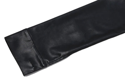 WhereMery Faux Leather Short Jacket Y2K Turn-down Collar Fashion Botton Decoration PU Coat 2022 Grunge Street Casual Women Coats