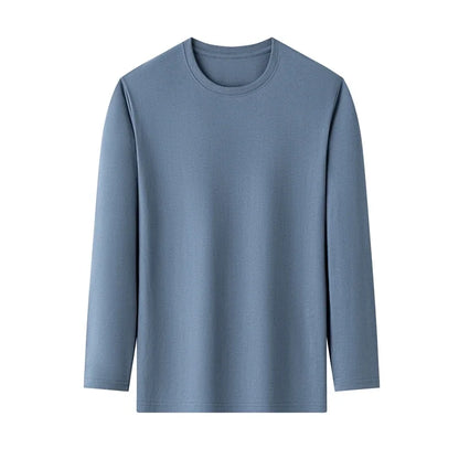 Men's Cotton T-Shirt - Long Sleeve Tee | Breathable Solid Color Shirt, Casual Summer Top