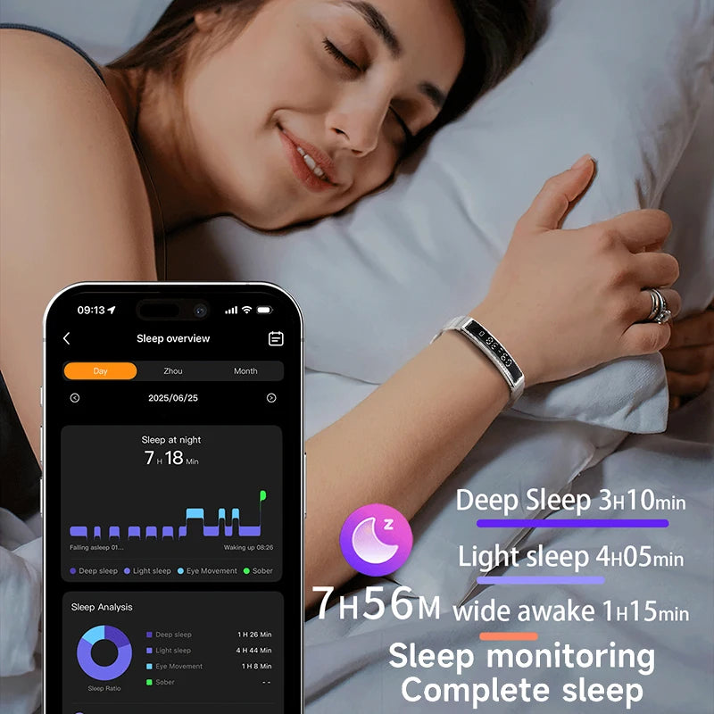 LIGE Ladies Smart Bracelet Men Health Sleep Heart Rate Monitoring Fashion Sports Band Fitness Tracker Smart Wristwatch For Women