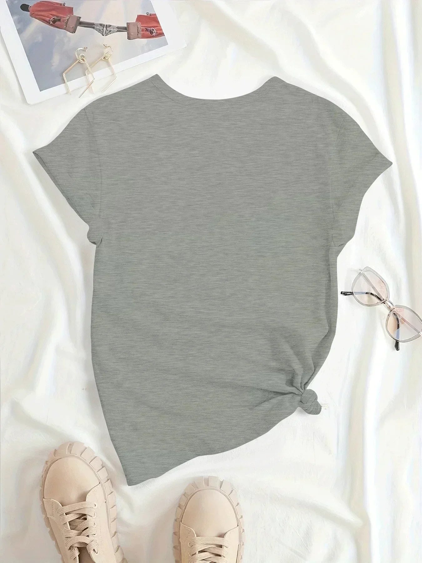 Plus Size T-Shirt - Women's Casual Graphic Tee Shirt | Breathable Cotton, Loose Fit