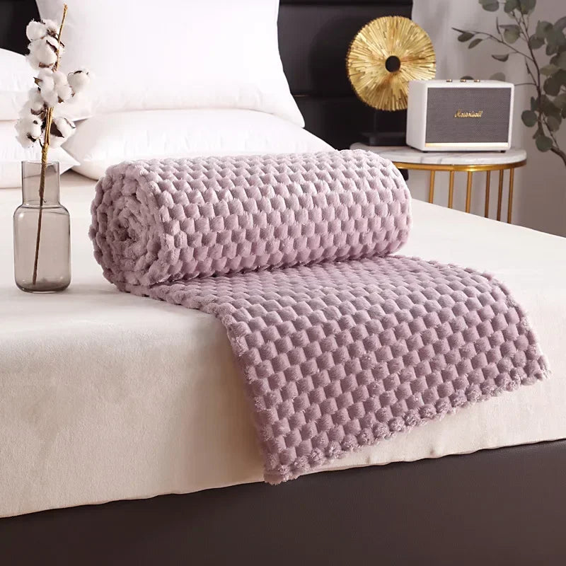 Ultra Soft Flannel Fleece Blanket - Large Warm Throw for Sofa or Bed Gray - ZOOMNSTORE
