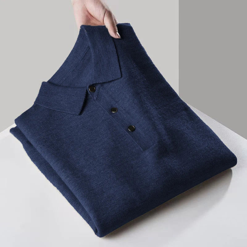 Mens Quarter zipper Sweater Long Sleeve Button Down Golf Shirts Casual Knitted Ribbed Dress Pullover outdoor Anti-pilling Men