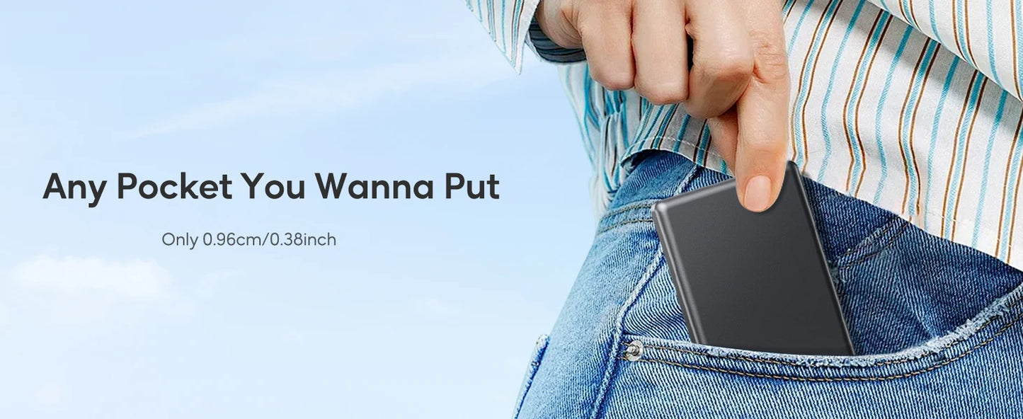 5000mAh Magnetic Power Bank, Wireless & 20W Fast Charger, for iPhone, Samsung (Type-C), Travel Portable Phone Battery Pack.