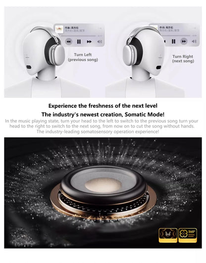 Picun F8 Pro ANC Wireless Headphones 3D Spatial Audio Head Tracking -52dB ANC HIFI Bluetooth Headset ENC HD Mic Low-Latency APP
